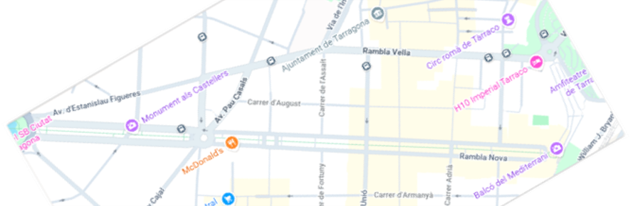 Mapa de la zona on ha de ser l'oficina de l'ICF a Tarragona.